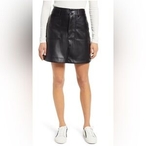 Madewell Black A-Line faux Leather Skirt